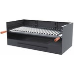 Barbecue bbq au charbon et bois 80 cm grille inox - à poser / Encastrable