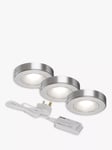 Sensio Zeta LED Under Kitchen Cabinet Spot Lights & Driver, Pack of 3, White/Stainless Steel