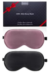 BeeVines Sleep Mask, 2 Pack 100% Real Natural Pure Silk Eye Mask with Adjustable Strap for Sleeping, Eye Sleep Shade Cover, Blocks Light Reduces Puffy Eyes Gifts (Ruby Purple)