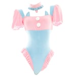 One Piece Bunny Girl Body Sexig Uniform Rabbit Underkläder Lolita Blå Rosa Puff Sleeve Body Kanin Cosplay kostym