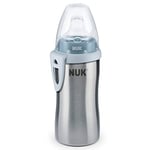 NUK Gourde Active Cup pour enfants, étanche, en acier inoxydable de haute qualité, 215 ml, 12+ mois, sans BPA, bleu (Garçon)