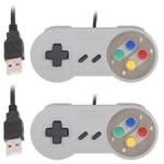 Manettes De Jeu Usb Classiques, 2 Pièces, Pour Super Nintendo Snes, Pc, Mac, Psp, Systèmes D'exploitation, Jeux, Accessoires De Téléphone