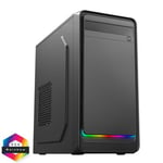 CiT Home MATX ARGB Strip PC Case - Black