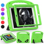 GOZOPO Kids Case with Built-in Screen Protector for iPad 10.2 inch 2021/2020/2019,Shockproof Handle Stand Protective Case for iPad 9/8/7th Generation,Lightweight & Kid-Proof Cover (Green)