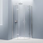 Cabine de douche quart de cercle Nano EX406, 90 x 90 x 195 cm avec receveur