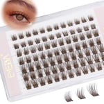 Grappes de cils bruns 8mm 10mm 12mm mix Grappes de cils marron foncé set d'extension de Cils Individuels DIY naturels Wispy brown Cluster Lashes (DB01)