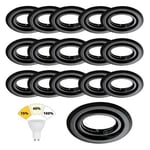 Lot de 15 Spot Encastrable Noir Mat 7W, 3 Intensités Réglables, Blanc Chaud 3000K - LAMPESECOENERGIE - LED - Non