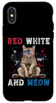 Coque pour iPhone X/XS Rouge Blanc Et Miaou