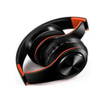 black orange Casque stéréo sans fil Bluetooth avec micro intégré, écouteurs, prise en charge du casque, carte FM TF, MP3, PC, urgent, téléphone portable, nouveau, 2024 ""Nipseyteko