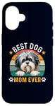 Coque pour iPhone 16 Meilleure mère de chien Lowchen de tous les temps, propriétaire et amante de chiens amusants et rétro