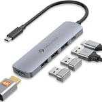 NOVOO Hub USB C 5 en 1 Adaptateur USB C vers HDMI 4K 60Hz, USB 3.0 x 3, Type C PD 100W Recharge, Dock Type C pour Macbook Air Pro