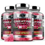 Iron Labs Nutrition Creatine Gummies - 3,600mg per Serving - Strawberry Flavour - Creatine Monohydrate Gummy Bears - High Strength Creatine Gummies for Men and Women (3 Pack - 270 Vegan Gummies)