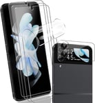 Protection D'écran Pour Galaxy Z Flip 4 Non-Verre Trempé, 4 Pièces Protecteur D'écran Film Flexible + 1 Pièces Arrière Caméra Verre Trempé, Haute Définition Pour Galaxy Z Flip 4