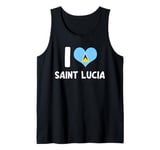 I Love Saint Lucia Pride St. Lucian Flag Heart Tank Top