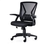 FTFTO Home Accessories Mesh Office Chair Rotatable Black Computer Chair Ergonomic Work Chair with Waist Support Reversible Armrest Adjustable Height