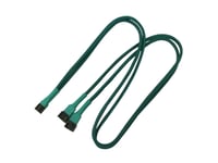 Nanoxia - Strömdelare För Fläkt - 3 Pin Molex (Hona) Till 3 Pin Molex (Hane) - 30 Cm - Grön