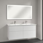 Set meuble avec vasque Finero Villeroy&boch 130cm Blanc brillant avec miroir avec éclairage