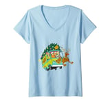 Womens Christmas Scooby Doo Mystery Machine Reindeer Gang V-Neck T-Shirt