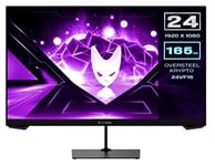 Oversteel - KRYPTO Moniteur de Gaming LED 24'' FullHD (1920x1080), Panel VA, 16:9, 1ms, 165 Hz, HDMI, Display Port, Noir