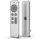 Apple TV-fjärrkontrollfodral (transparent) 4k 2021 Mjukt TPU-skyddsfodral, reptåligt TV-fjärrkontrollfodral, fallskydd - transparent silverkant