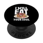 Crêpes amusantes « I Will Eat Your Soul » PopSockets PopGrip Adhésif