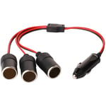 Groofoo - 1 à 3 Allume-Cigare Cable D'extension,Voiture Allume Cigare Socket Male vers Femelle,DC 12V 24V Adaptateur Répartiteur 1 à 3 Splitter avec