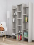 Dmora - Bibliothèque Sulu, Etagère de Bureau, Porte-Livre Mobile, Espace de Rangement, Made in Italy, 91x28h180 cm, Gris Clair