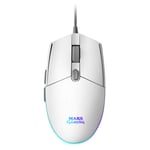 MARSGAMING Gaming MMGW White Gaming Mouse RGB Flow Non-Slip Mac/Windows/Linux