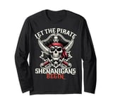 Halloween Skull Let The Pirate Shenanigans Begin Men Boys Long Sleeve T-Shirt