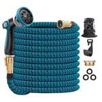 HIYAA XR Green 30m HOHAOO, 100FT Expandable 10 Modes Spray Gun and Solid Brass Connectors, Flexible Garden Hose Pipe