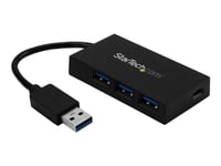 Startech.Com 4 Port Usb 3.0 Hub, Usb Type-A Hub With 1X Usb-C & 3X Usb-A (Superspeed 5Gbps), Usb Bus Or Self-Powered, Portable Usb 3.1/Usb 3.2 Gen 1 Bc 1.2 Charging Hub W/ Power Adapter - Windows/Macos/Linux (Hb30a3a1csfs) - Hub - 3 X Superspeed Usb