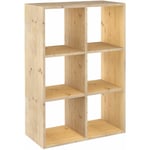 Astigarraga - tagère cubes en bois brut Dinamic 6 cases