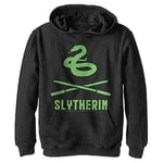 Harry Potter Kids' Slytherin Icons Crossed Wands Hooded Sweatshirt, Black, XL