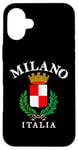 Coque pour iPhone 16 Plus Drapeau Milan Vintage Italie Souvenir Italie Milano Empire romain