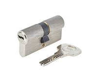 Yale YC1000+ Cylindre de Serrure Débrayable 30x30 mm pour Porte Extérieure/Entrée, 6 Goupilles, 4 Clés, Nickelé