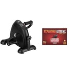 Mini Exercise Bike Pedal Exerciser Resistance Cycle Indoor Gym Office Fit Black & Exploding Kittens Card Game - Original Edition, Fun Family Games for Adults Teens & Kids