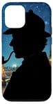 Coque pour iPhone 12/12 Pro Silhouette de Sherlock Holmes à Londres Nuit