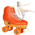 Roller Skates with High-Top Faux with PU 4 Wheels, for Women And Man, for Rink Artistic And Rythmic Skating,orange,34