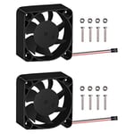 GeeekPi 2PCS Raspberry Pi 4 Fan DC 5V Brushless CPU Cooling Fan 40x40x10mm, for Raspberry Pi 4 Model B,3B+,Raspberry Pi 3/2 Model B (Black)