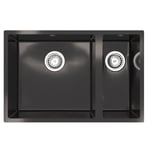 Liquida CM670GB 1.5 Bowl Comite Undermount / Inset Gloss Black Kitchen Sink