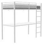 Lit mezzanine enfant avec bureau EDI - Blanc - 90 x 190 cm - Sommier inclus