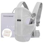 Bebamour porte-bébé avant et arrière porte-bébé avec 2 bavoirs épaules,Light Grey