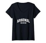 Womens Retro Varsity Style Arsenal England V-Neck T-Shirt