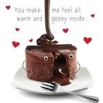 Valentine's Day Card Warm And Gooey Chocolate Gloss Finish Valentines