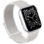 Kompatibel med Apple Watch Band, Dam Herr Sport Nylon Loop Strap för iWatch Series Ultra 8 7 6 5 4 3 2 1 SE (38/40/41 mm, Reflector White)