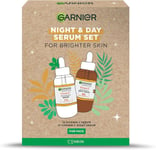 Garnier Vitamin C Day & Night Serum Gift Set for Face, Anti-Dark Spots & Bright