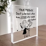 TRUE FRIENDS Gift Friendship Plaque Gift For Her Women Christmas Birthday Gift