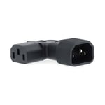 Extension Plug | IEC-320-C13 | IEC-320-C14 | Vinklat vänster | Nickelplaterad | PVC | Svart | Låda | 1 st.