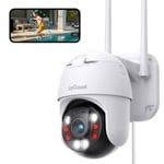 ieGeek 360° Camera Surveillance ExterieurWiFi PTZ Caméra IP Suivi Automatique Pan 355° Tilt 90° Vision Nocturne Couleur Audio PIR