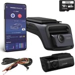 Thinkware U3000 Dash Cam - 4K UHD 2160p Front & 2K QHD Rear Car Camera - Hardwire Only Model - Built-in Wi-Fi & GPS, Super Night Vision 4.0-64GB SDCard - Android/iOS App